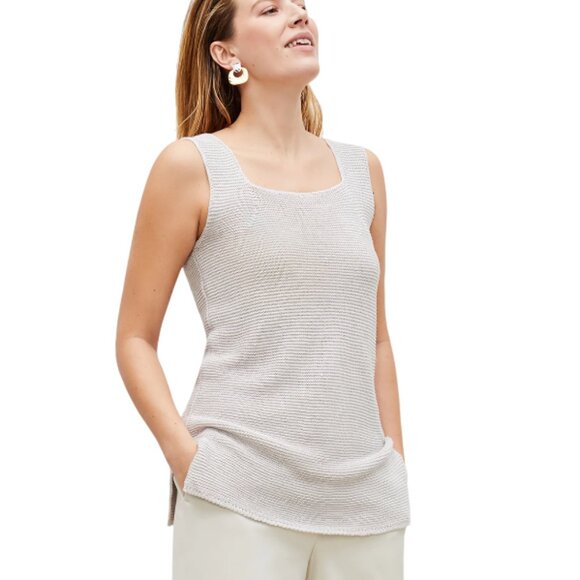 NWT M.M. Lafleur the Adele Tunic - Knit Linen size XL sea salt natural tank top - Picture 2 of 9